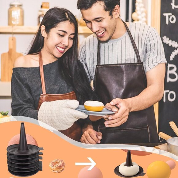 Silicone Baking Mold Set Cake Mousse Pudding Donut Molding(1 Set(6 Pcs)) - Picture 2 of 9